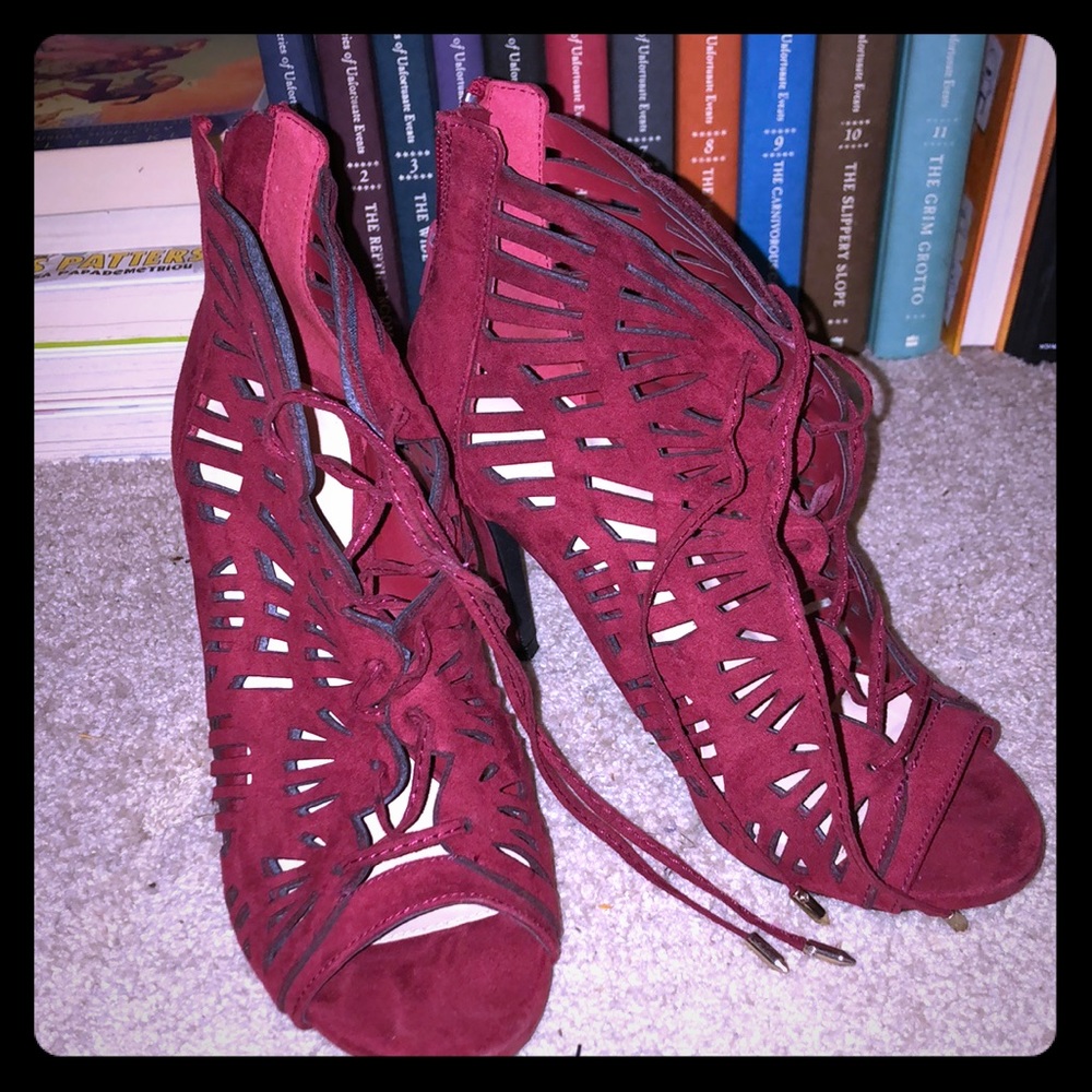 Charlotte Russ burgundy Heels